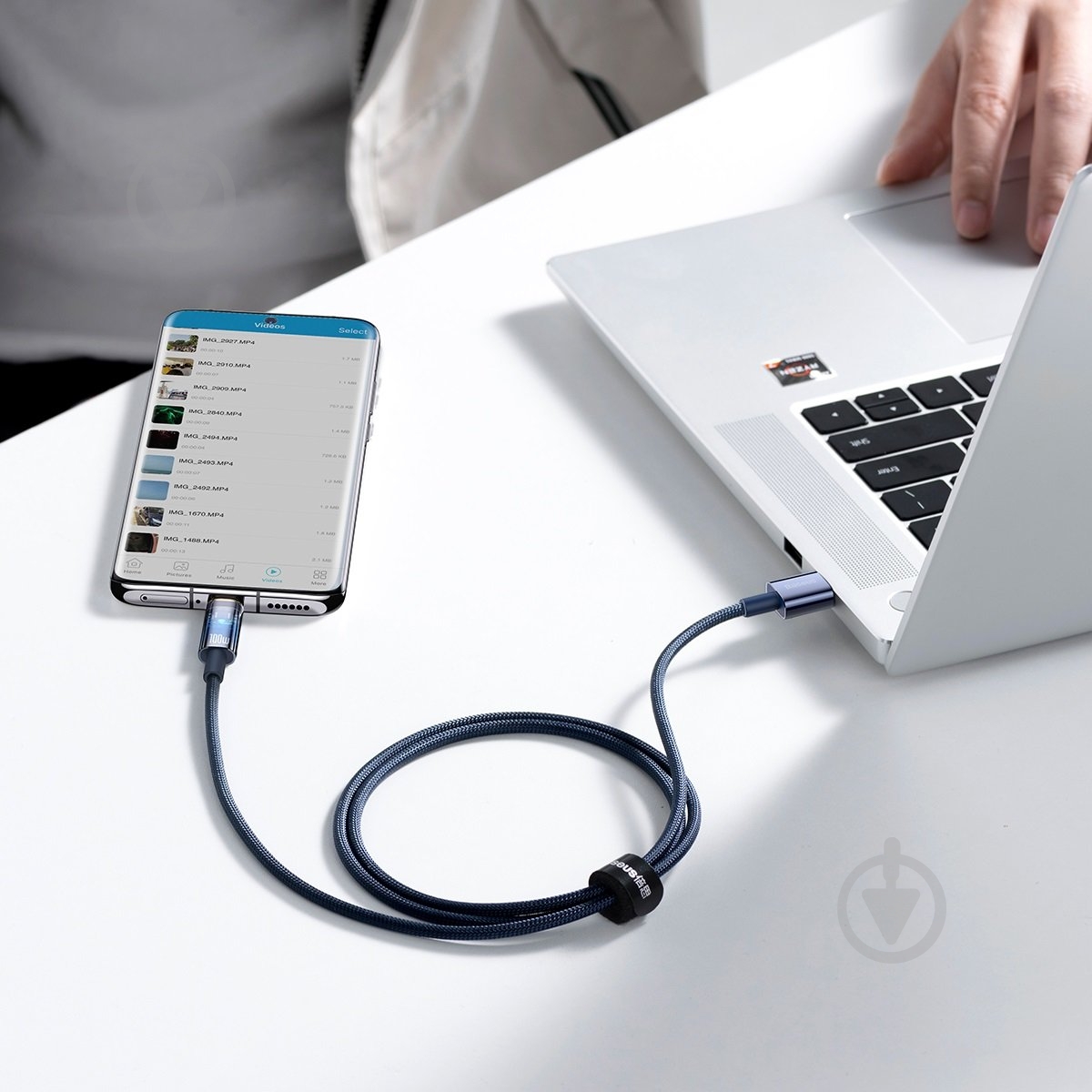 Кабель BASEUS 1 м голубой (CATS000203) - фото 8