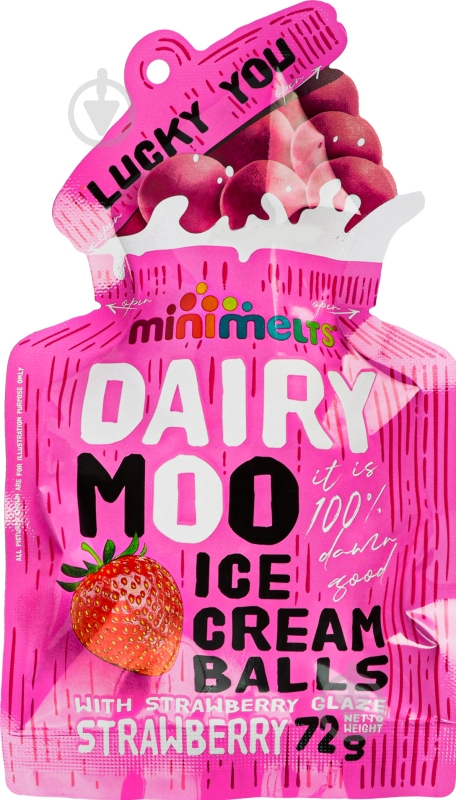 Мороженое Mini Melts Шарики Strawberry Dairy Moo 72 г - фото 1 Мороженое Mini Melts Шарики Strawberry Dairy Moo 72 г - фото 1