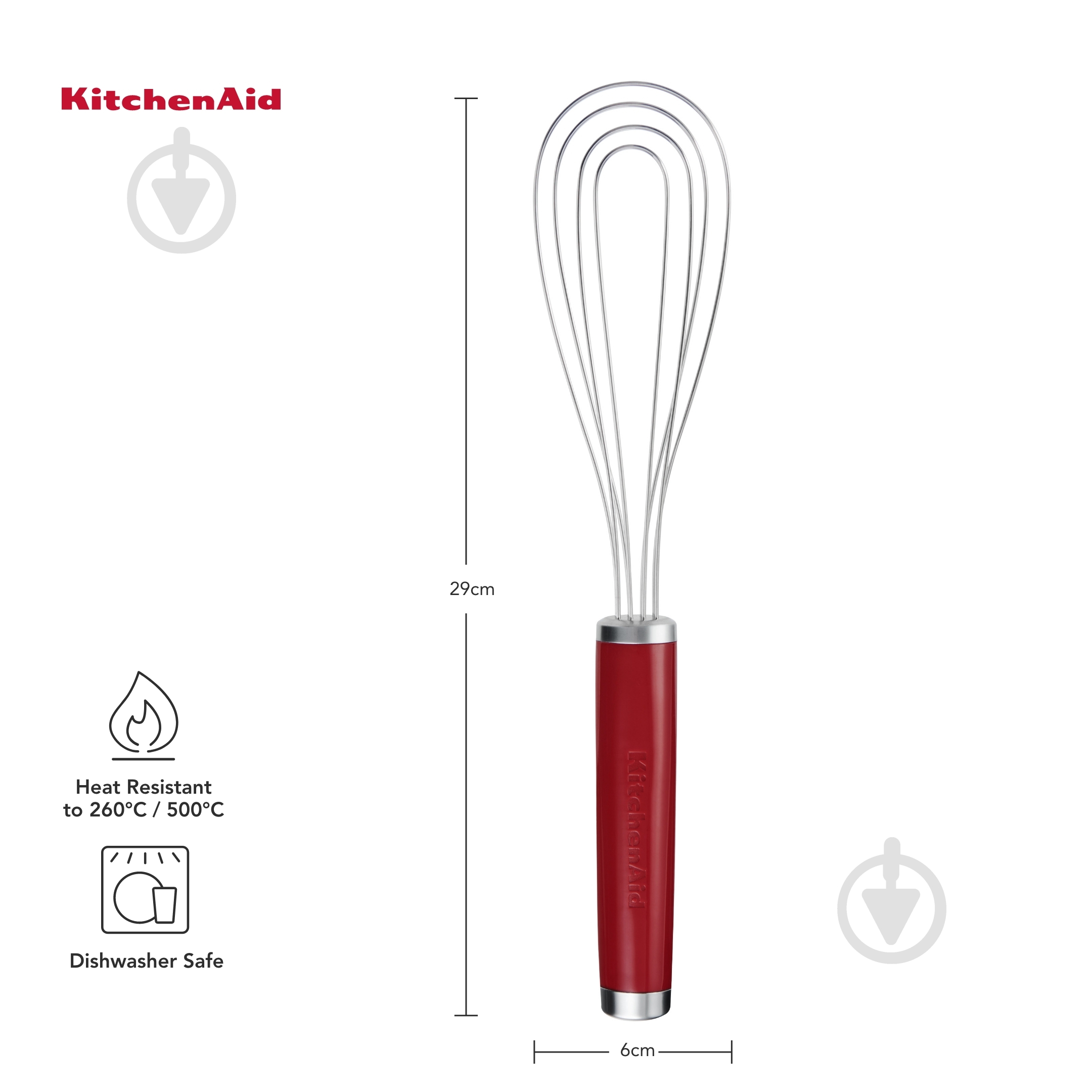 Венчик KitchenAid Coreline, 29,3 см, красный (KAG062OHERE) - фото 3