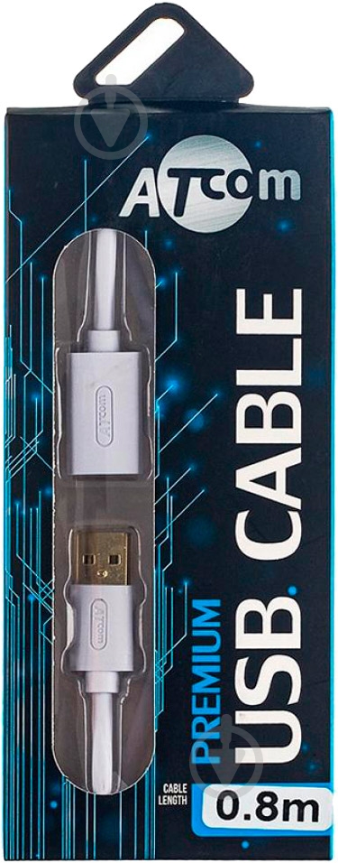 Дата-кабель Atcom USB 2.0 AM/AF 1,8 м белый (13425) - фото 2
