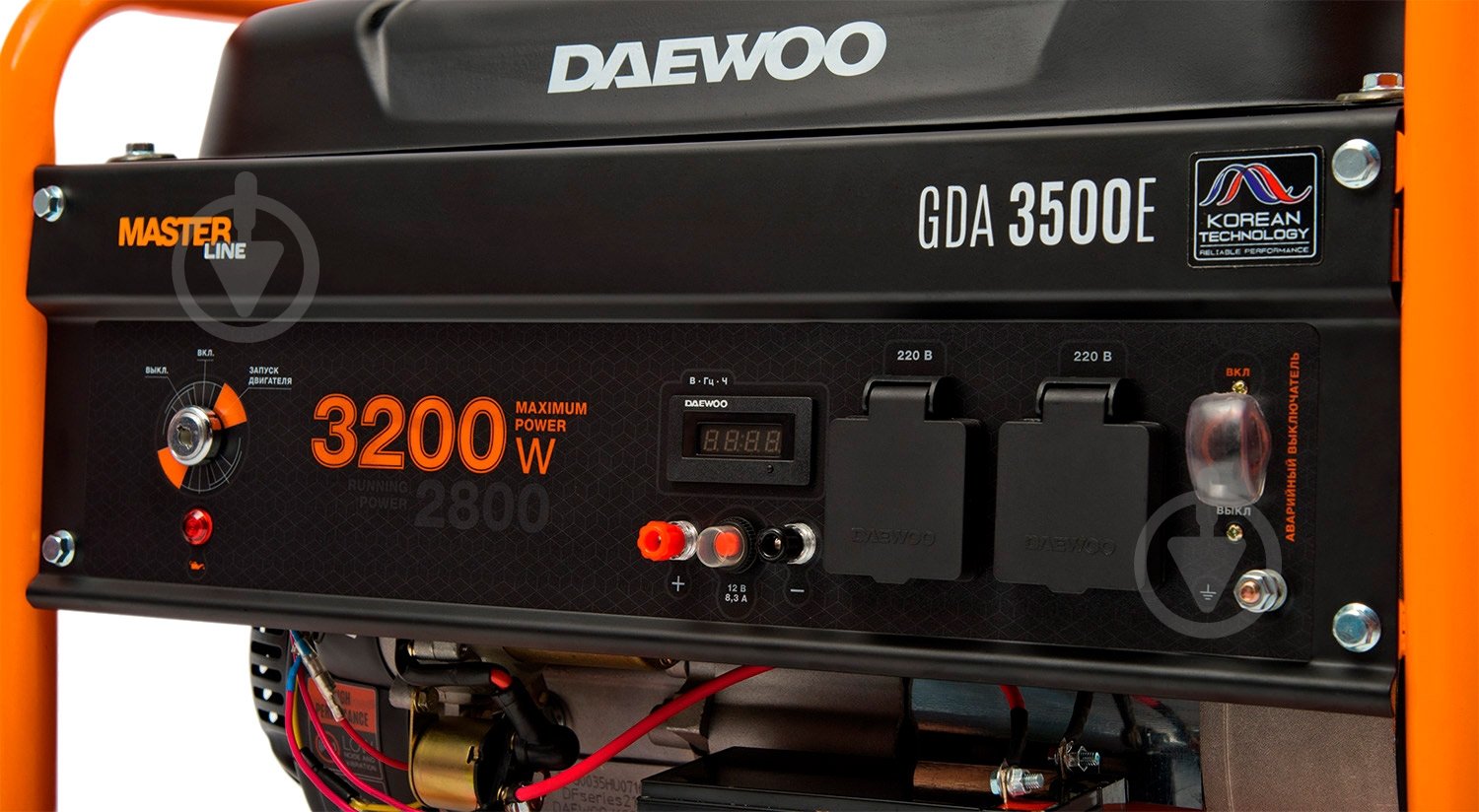 Генератор бензиновый Daewoo 2,8 кВт / 3,2 кВт 230 В GDA 3500E - фото 4