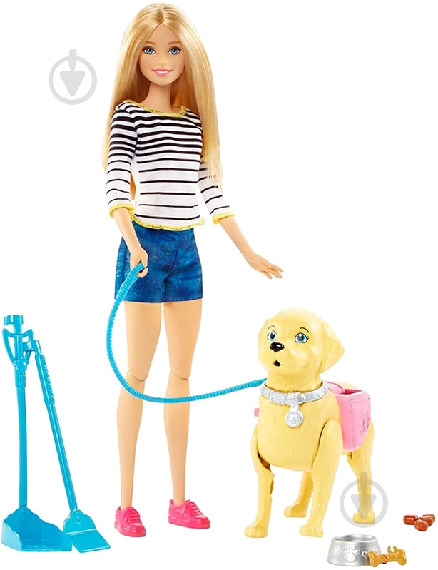 Лялька Barbie Прогулянка із цуценям DWJ68 - фото 1