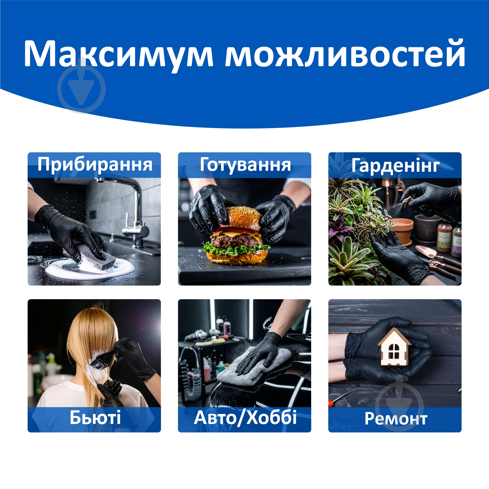 Перчатки нитриловые Фрекен Бок стандартные р. S 5 пар/уп. голубые - фото 3