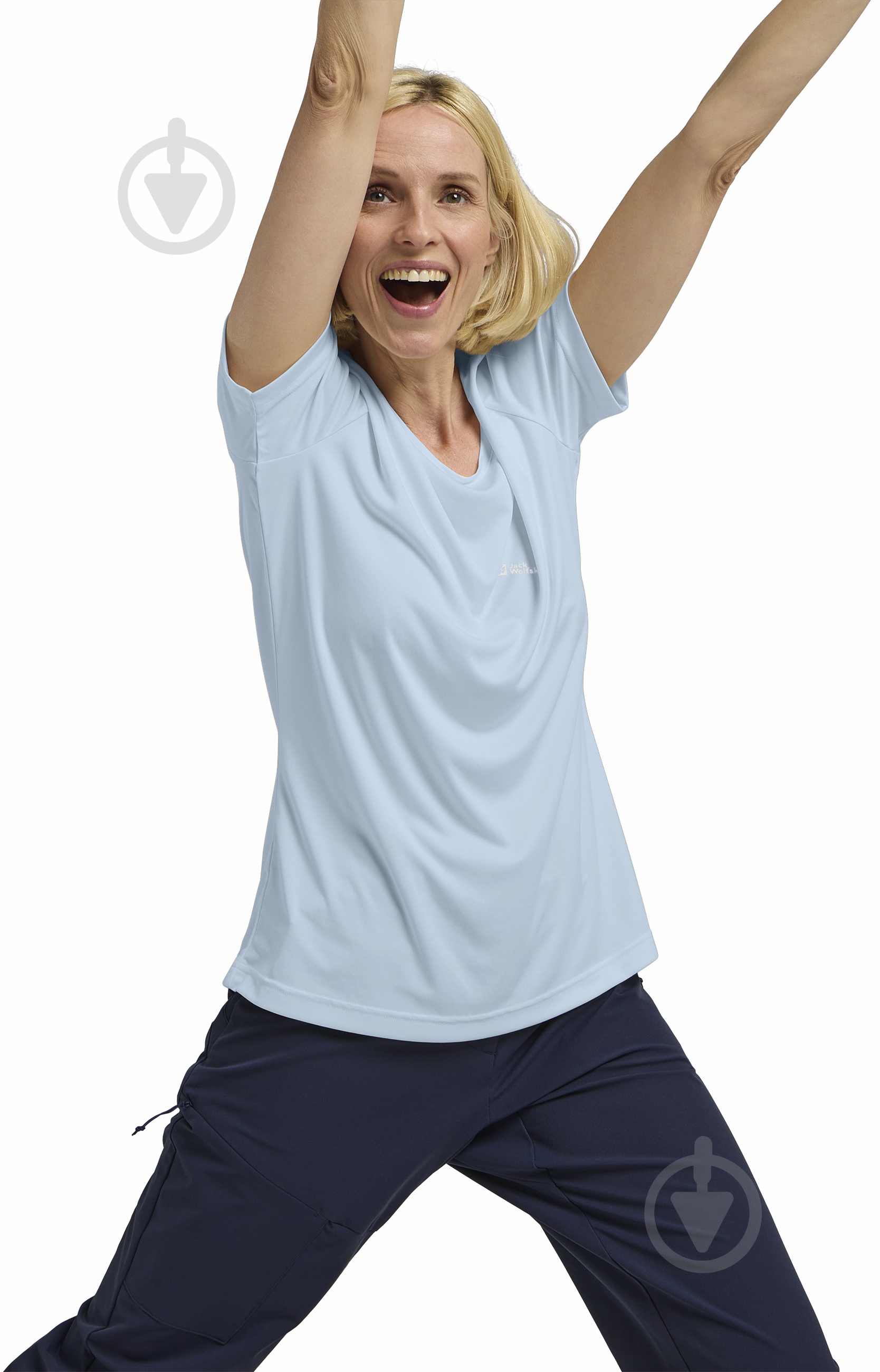 Футболка Jack Wolfskin TECH T W A63294_1143 р.S голубой - фото 3 Футболка Jack Wolfskin TECH T W A63294_1143 р.S голубой - фото 3