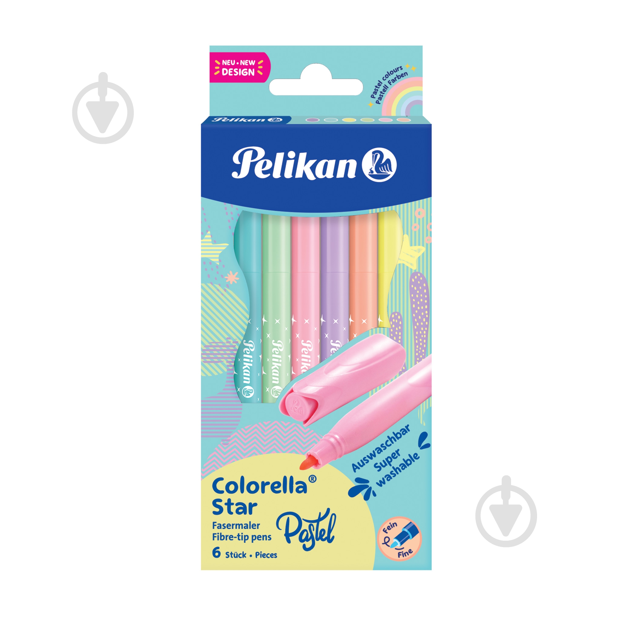 Фломастери 6 кольорів Colorella Star Pastel Pelikan - фото 1