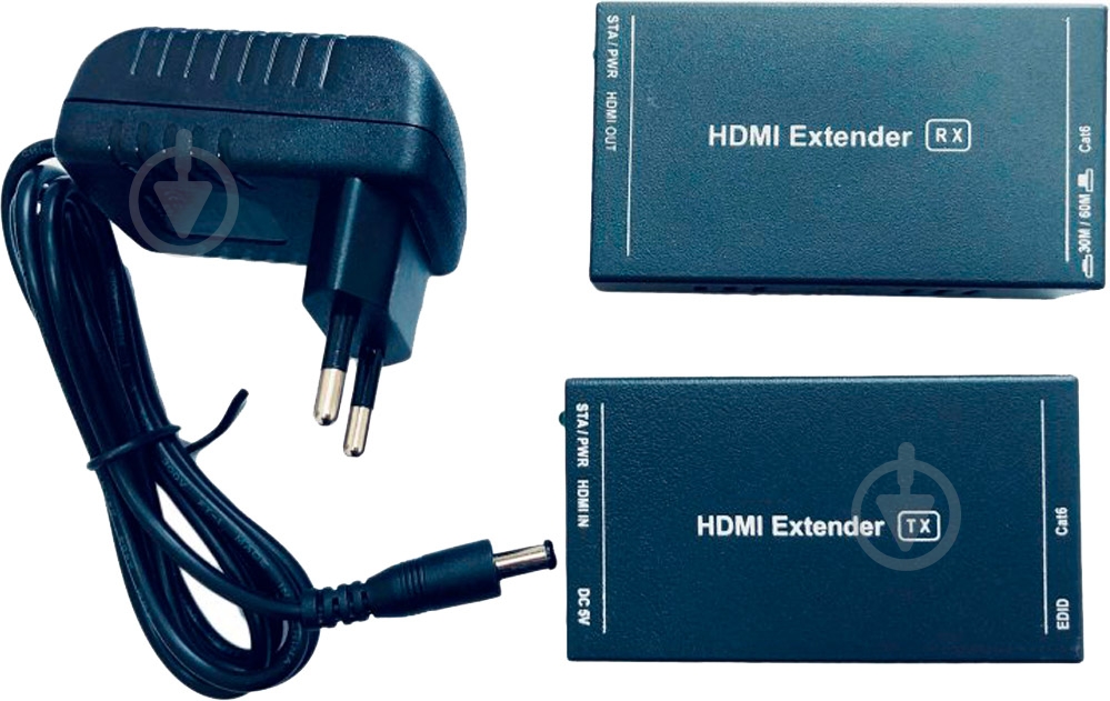 Адаптер Atcom HDMI extender 60 m 60 м чорний (14371) - фото 1