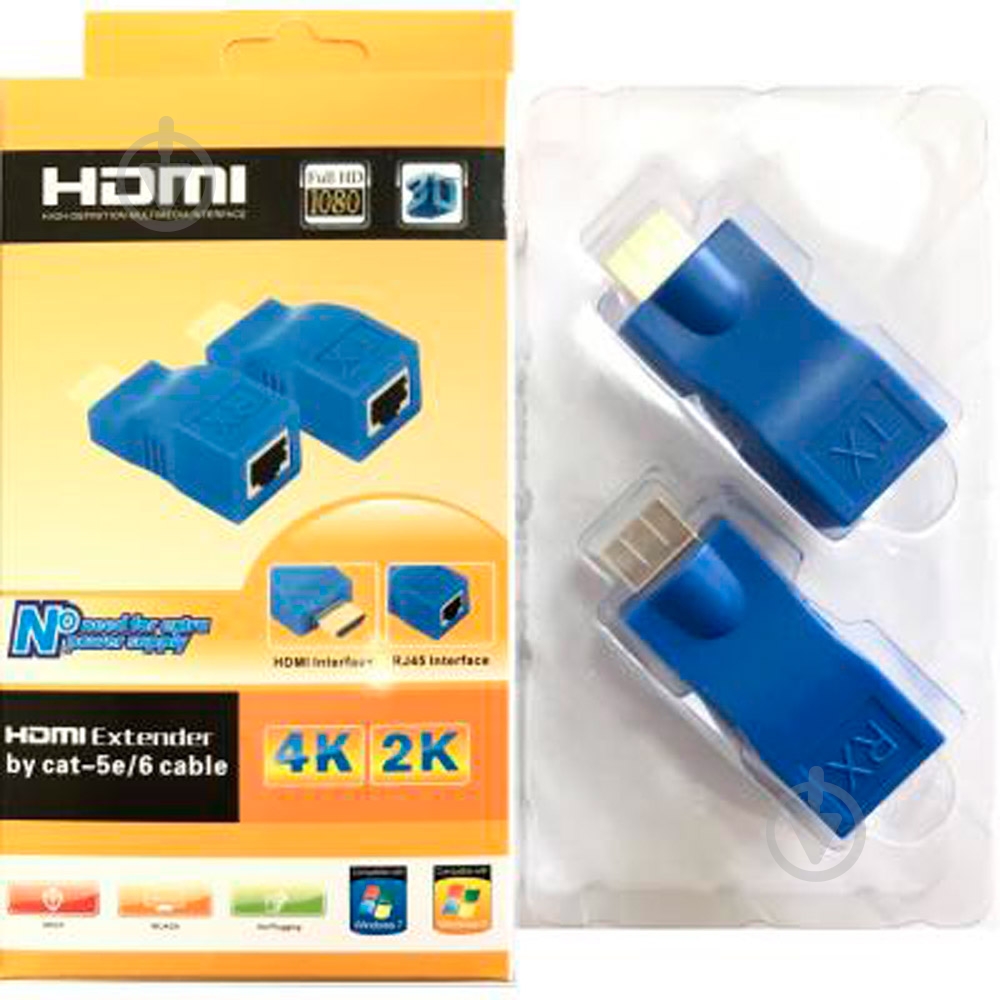 Адаптер Atcom HDMI extender 30 m 30 м синий (14369) - фото 2