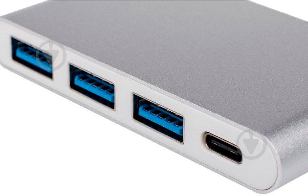 Переходник Atcom Type-C 3.1 - 3xUSB 3.0 / Type-C 0,01 м серебро (12808) - фото 2