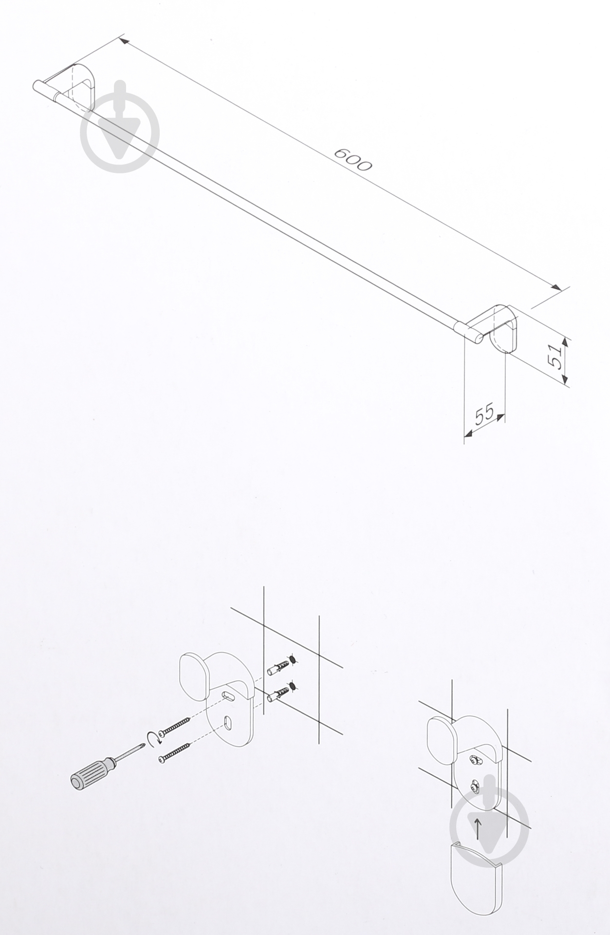 Вішалка для рушника Joy A84346400 60 см - фото 5 Вішалка для рушника Joy A84346400 60 см - фото 5