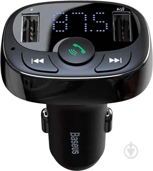 FM-трансмітер BASEUS T Type MP3 Car Charger S-09A Black (CCTM-01) - фото 1