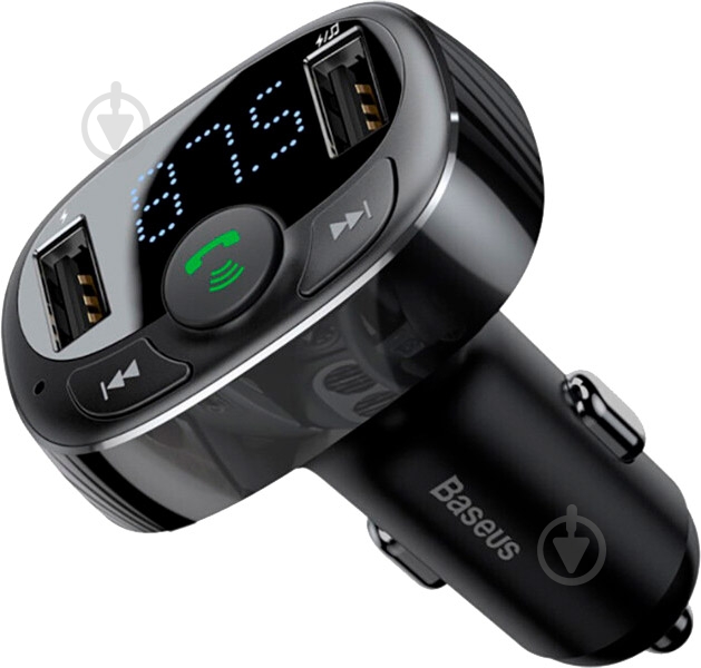 FM-трансмітер BASEUS T Type MP3 Car Charger S-09A Black (CCTM-01) - фото 4