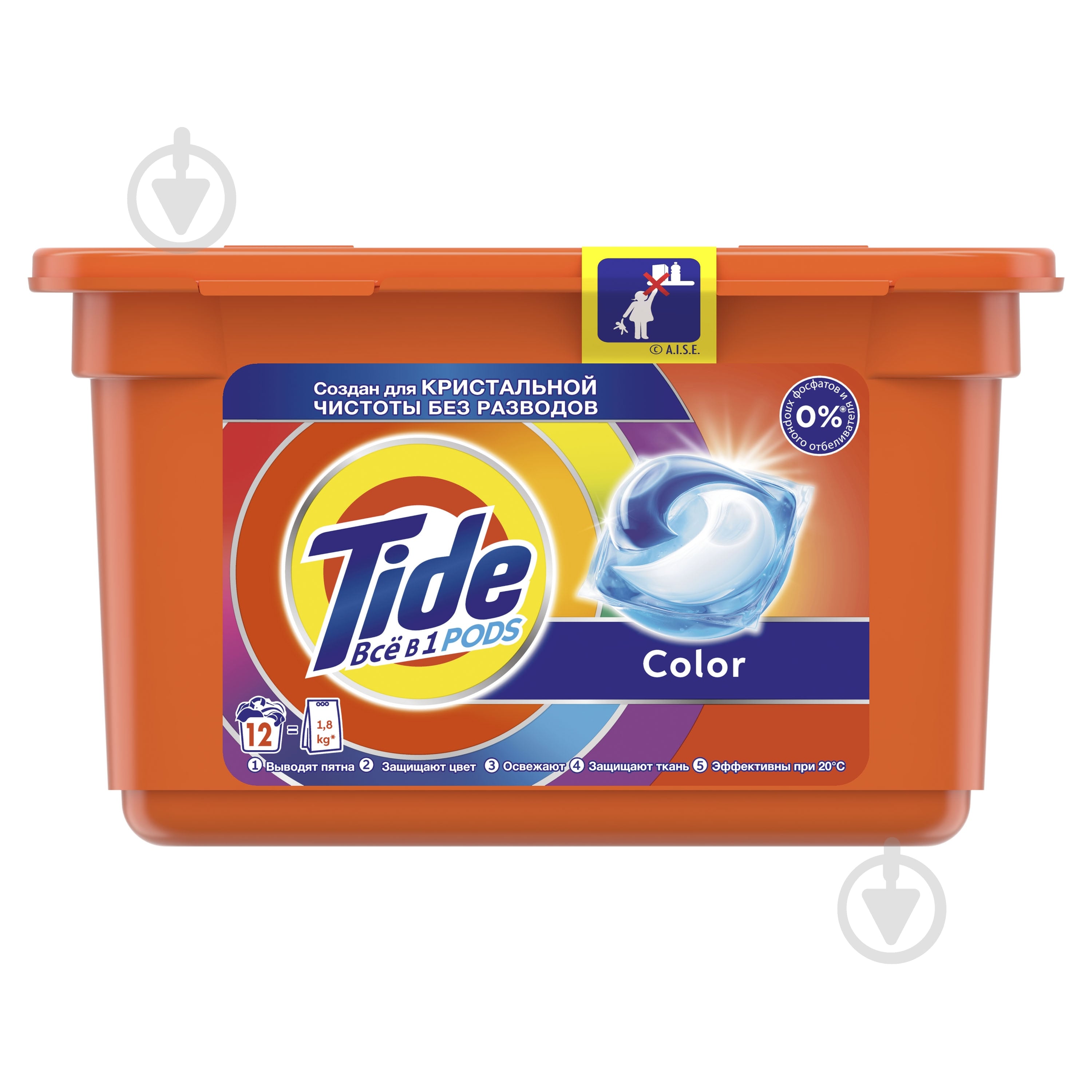 Капсулы для машинной стирки Tide Все-в-1 Color 12 шт. - фото 1