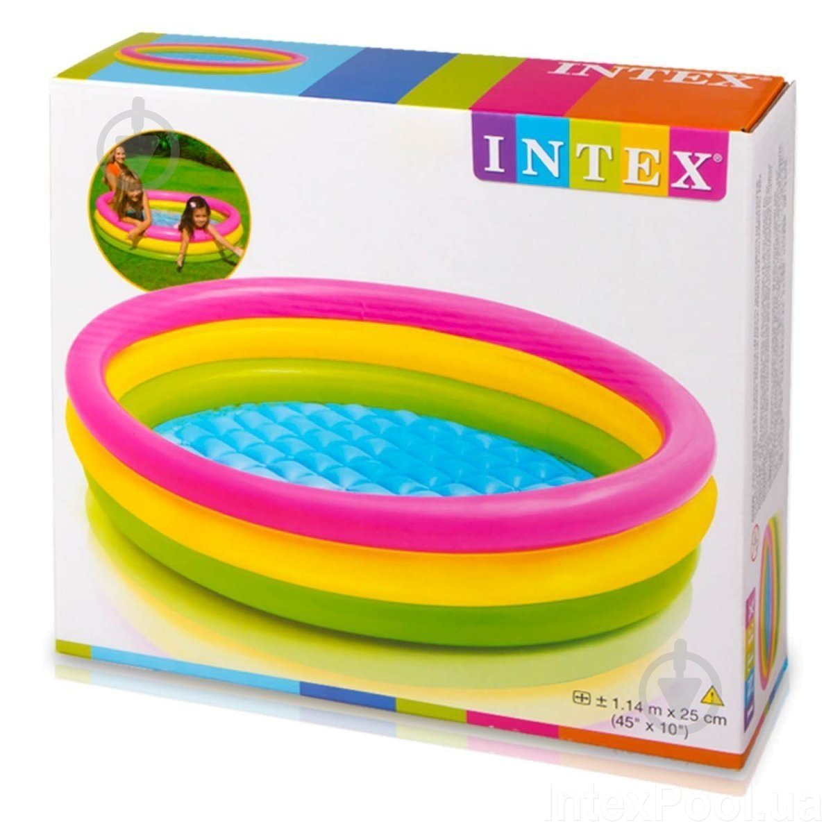 Басейн надувний Intex арт. 57412 Веселка 114x25 см - фото 2