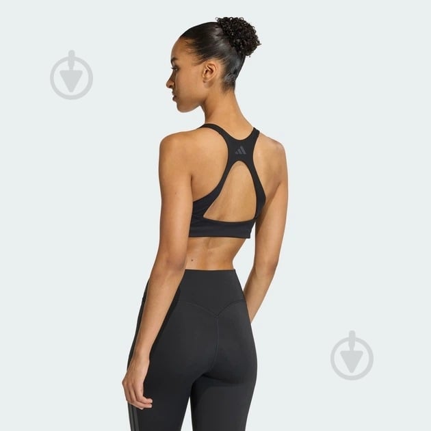 Бра Adidas Workout 3-Stripes Medium Support JX5006 р.XS черный - фото 5