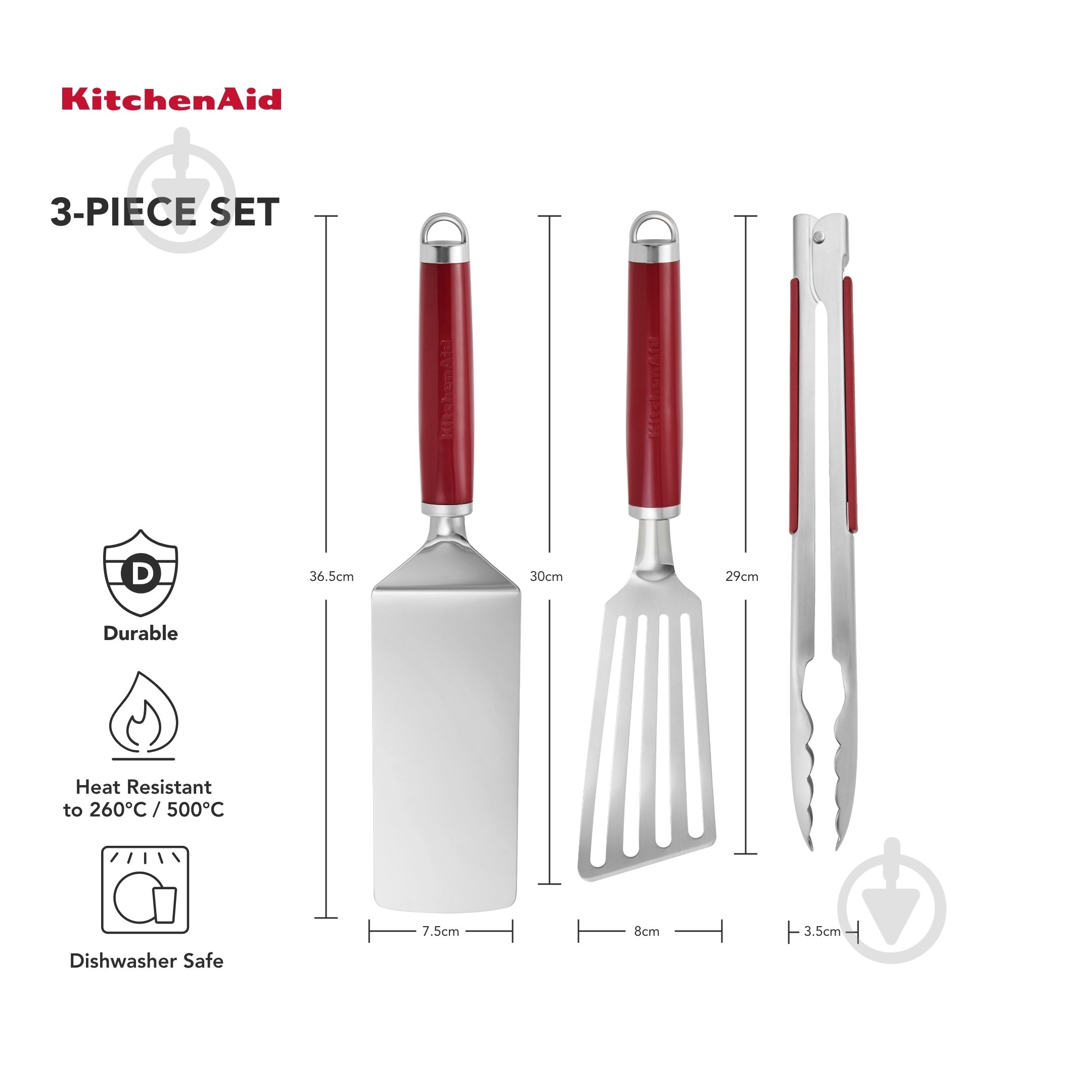 Набір для барбекю KitchenAid Coreline, 3 предмета, червоний (KAG930OHERE) - фото 3