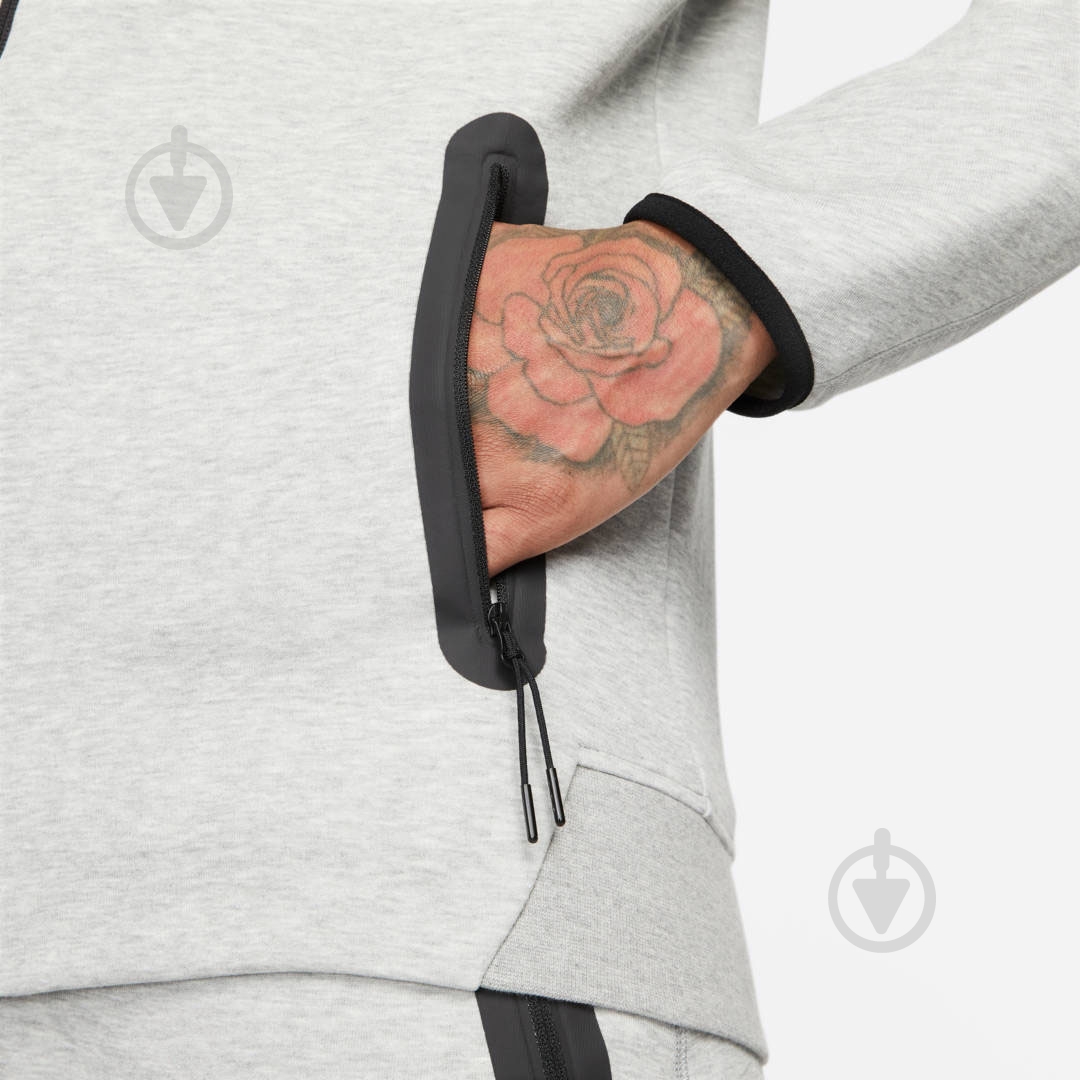 Джемпер Nike M NK TCH FLC FZ WR HOODIE FB7921-063 р.S серый - фото 4