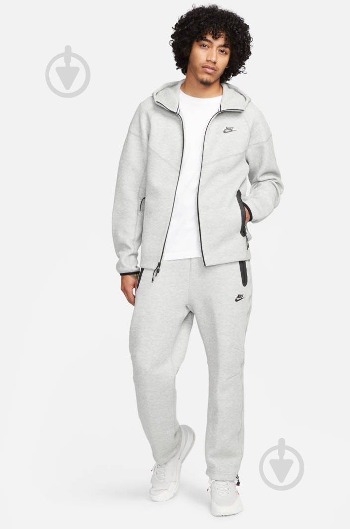 Джемпер Nike M NK TCH FLC FZ WR HOODIE FB7921-063 р.S серый - фото 7