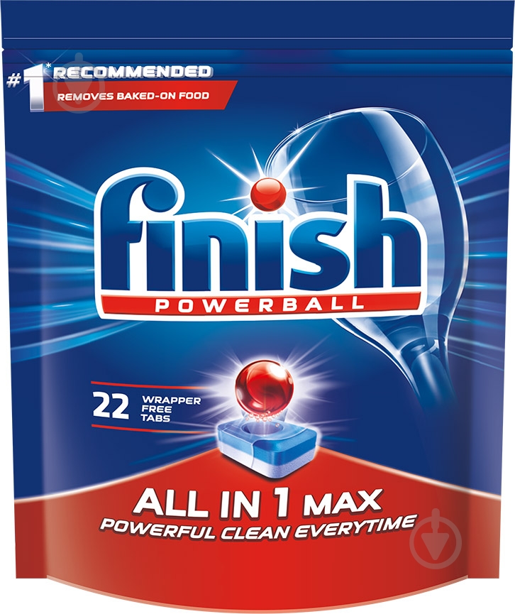 Таблетки для посудомийних машин Finish All in 1 Max 22 шт. - фото 1