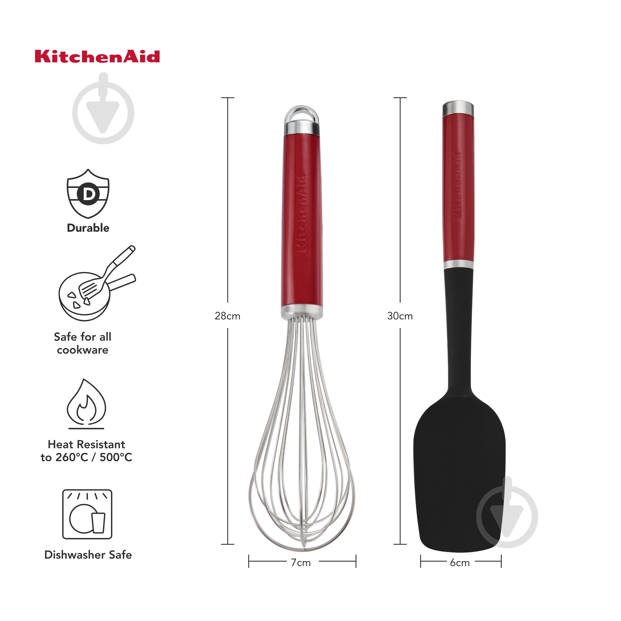 Набір кухонних приборів KitchenAid Coreline, 2 предмета, червоний (KQG463OHERE) - фото 3