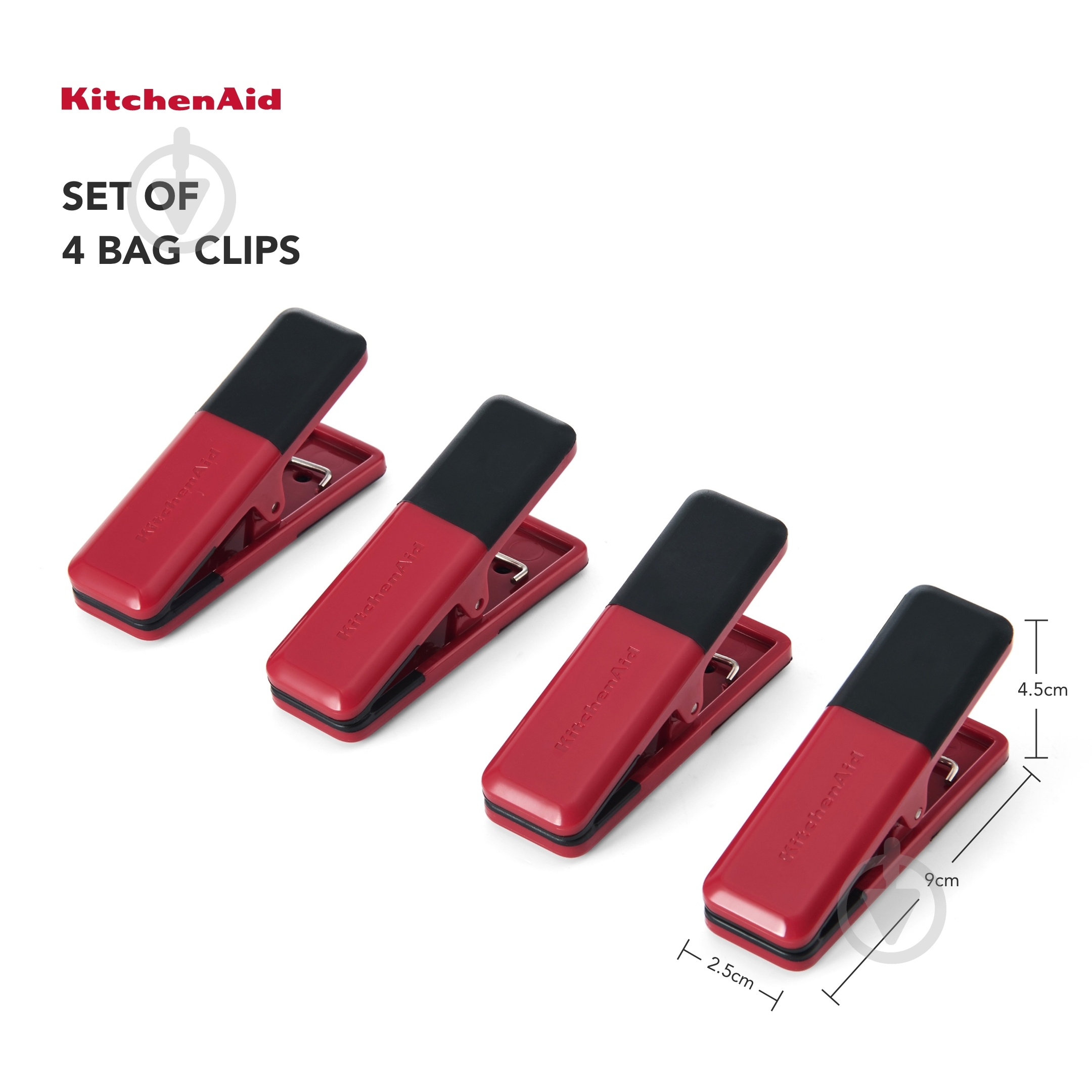 Комплект клипс KitchenAid Universal, 4 шт, красный (KQG325OHERE) - фото 7