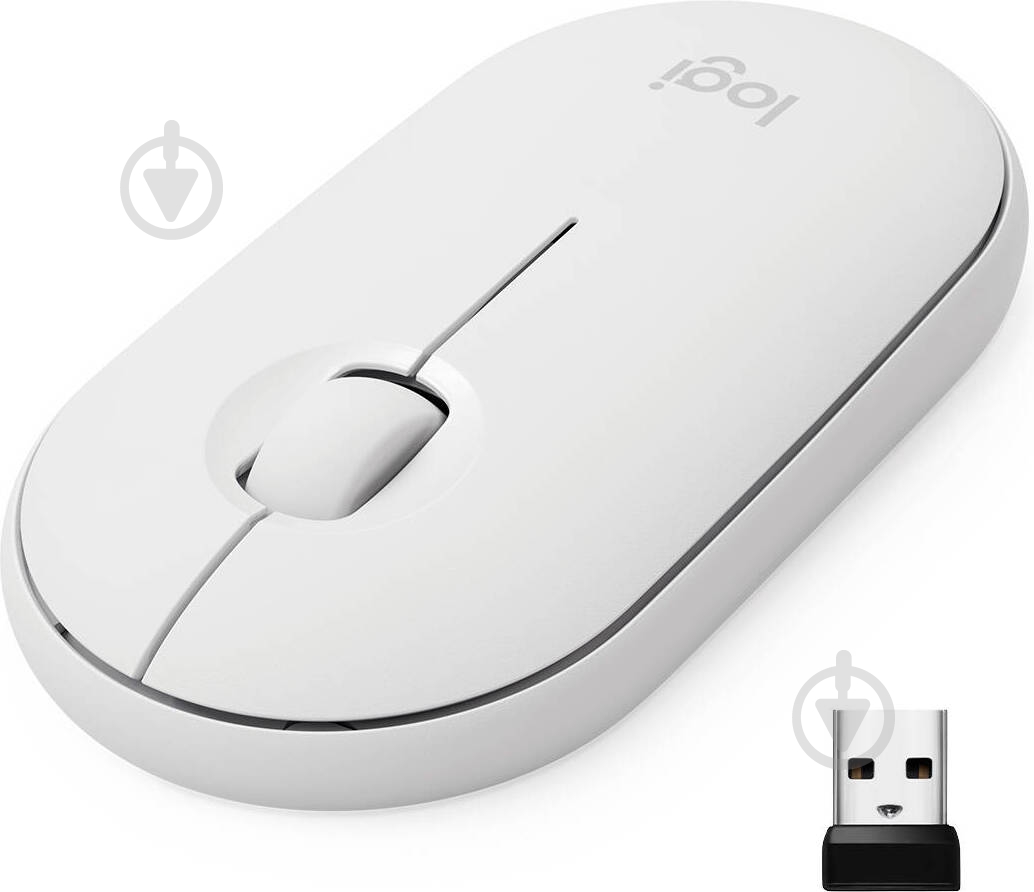 Мишка Logitech Pebble M350 Wireless Mouse white (910-005716) - фото 1