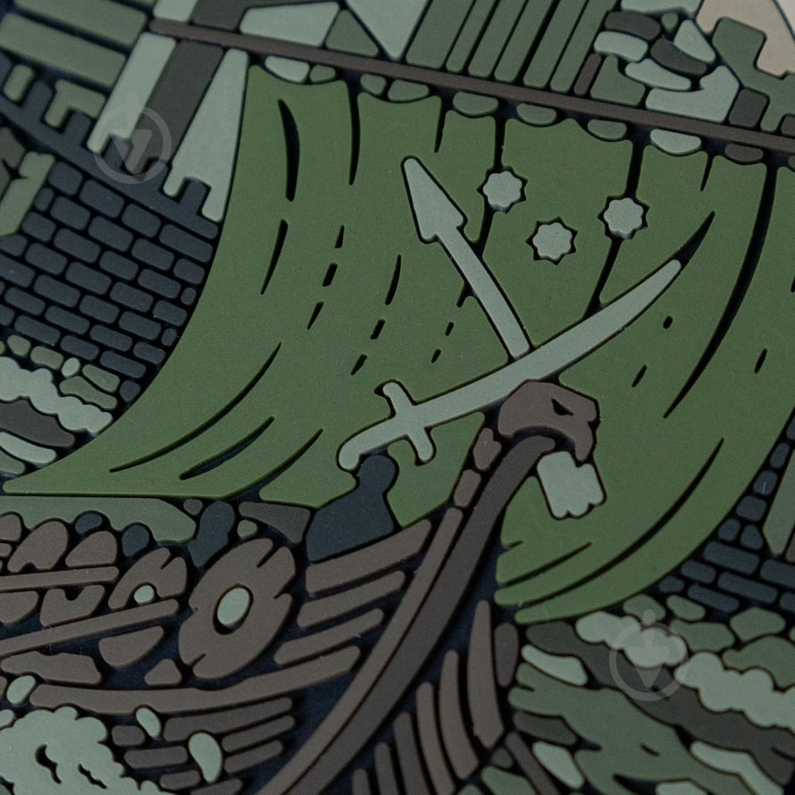 Патчи Brand Element ПВХ (шеврон) "Днепр" олива, 7,5*6см - фото 3