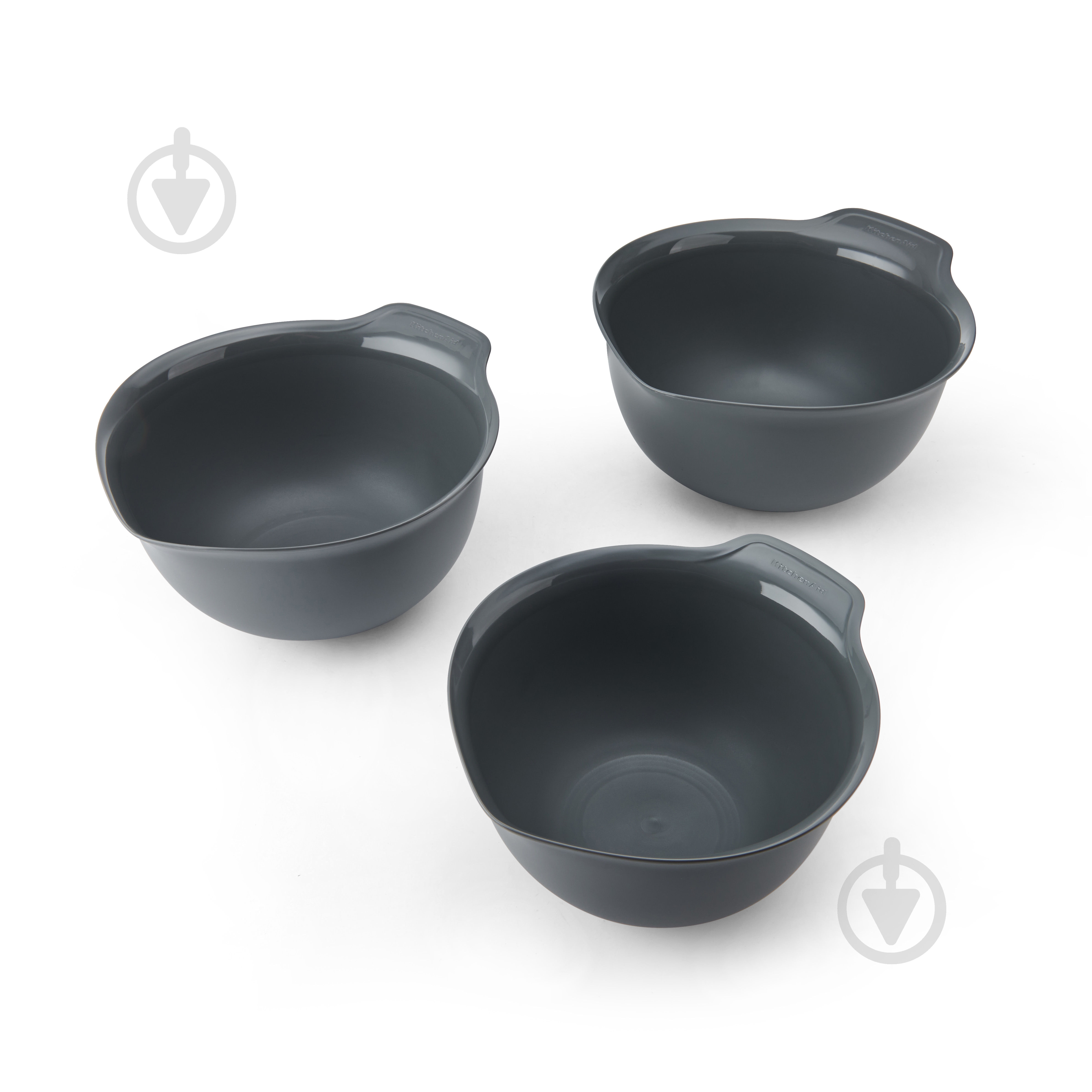 Набор мисок KitchenAid Coreline, 3шт, 2,4/3,3/4,3л, серый (KQG175OSCGG) - фото 2 Набор мисок KitchenAid Coreline, 3шт, 2,4/3,3/4,3л, серый (KQG175OSCGG) - фото 2
