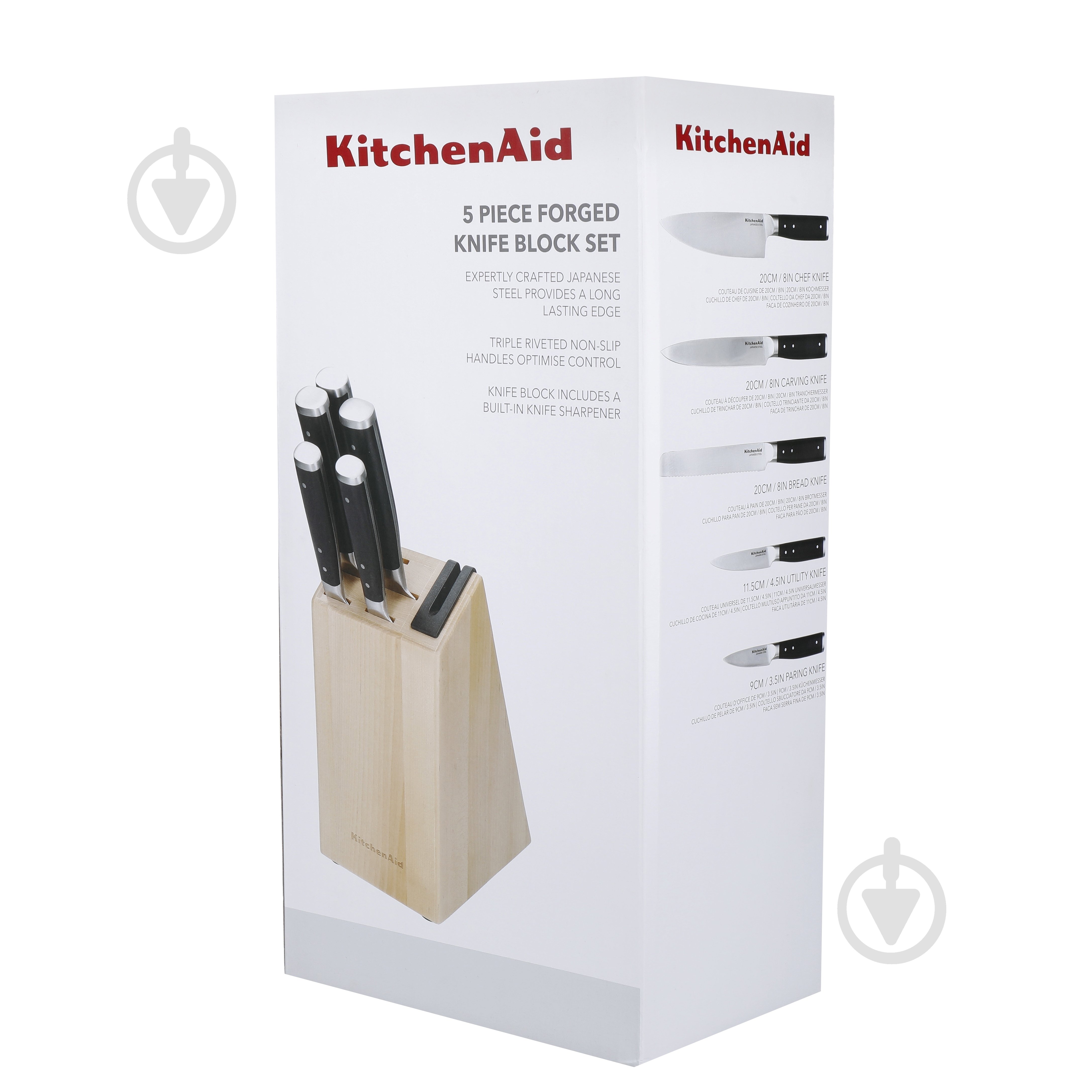 Набір ножів на підставці KitchenAid Coreline, 5 предметів і точило (KO5PSTSNOBG) - фото 4