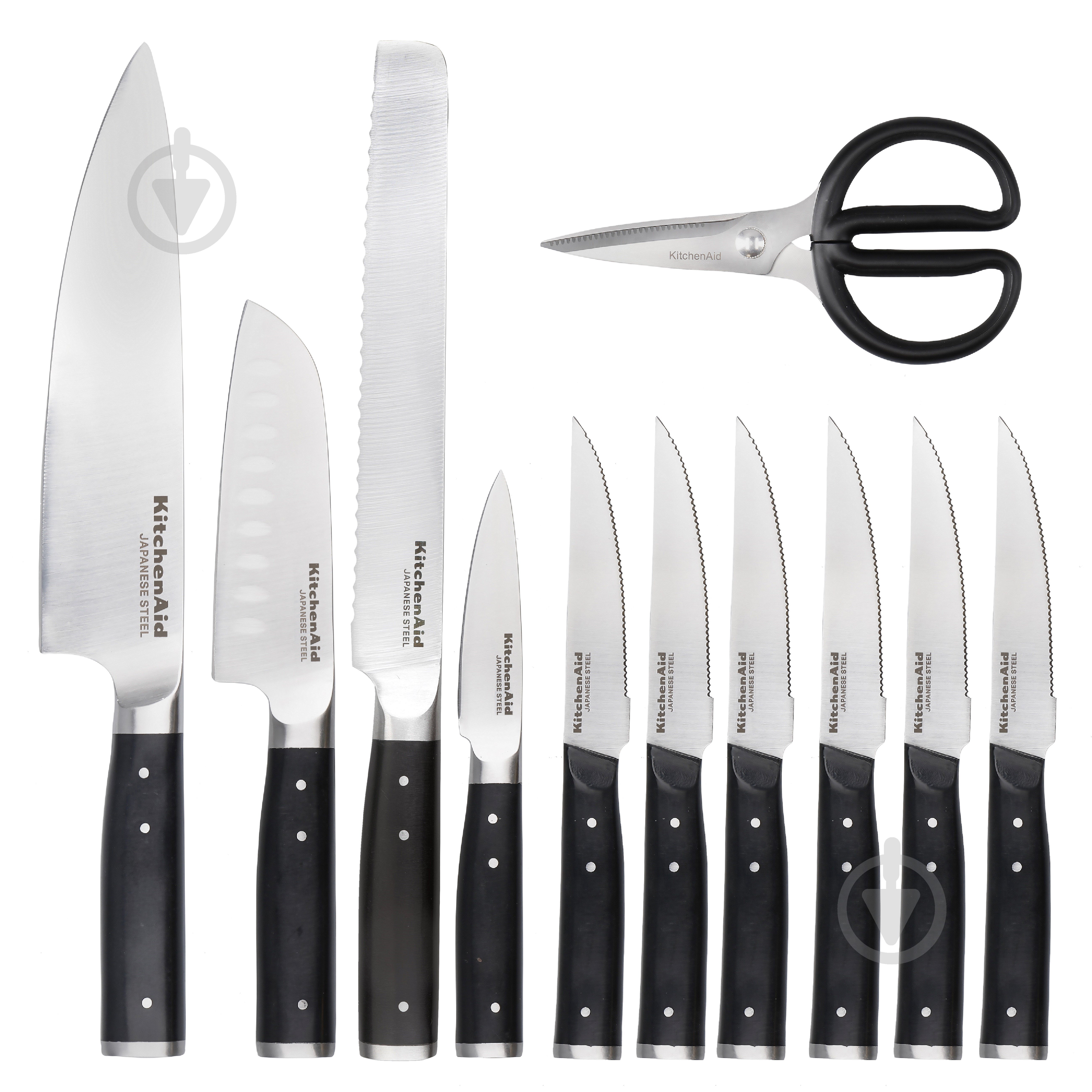 Набор ножей на подставке KitchenAid Coreline, 11 предметов и точилка (KAG12STSNBXOBQ) - фото 2 Набор ножей на подставке KitchenAid Coreline, 11 предметов и точилка (KAG12STSNBXOBQ) - фото 2
