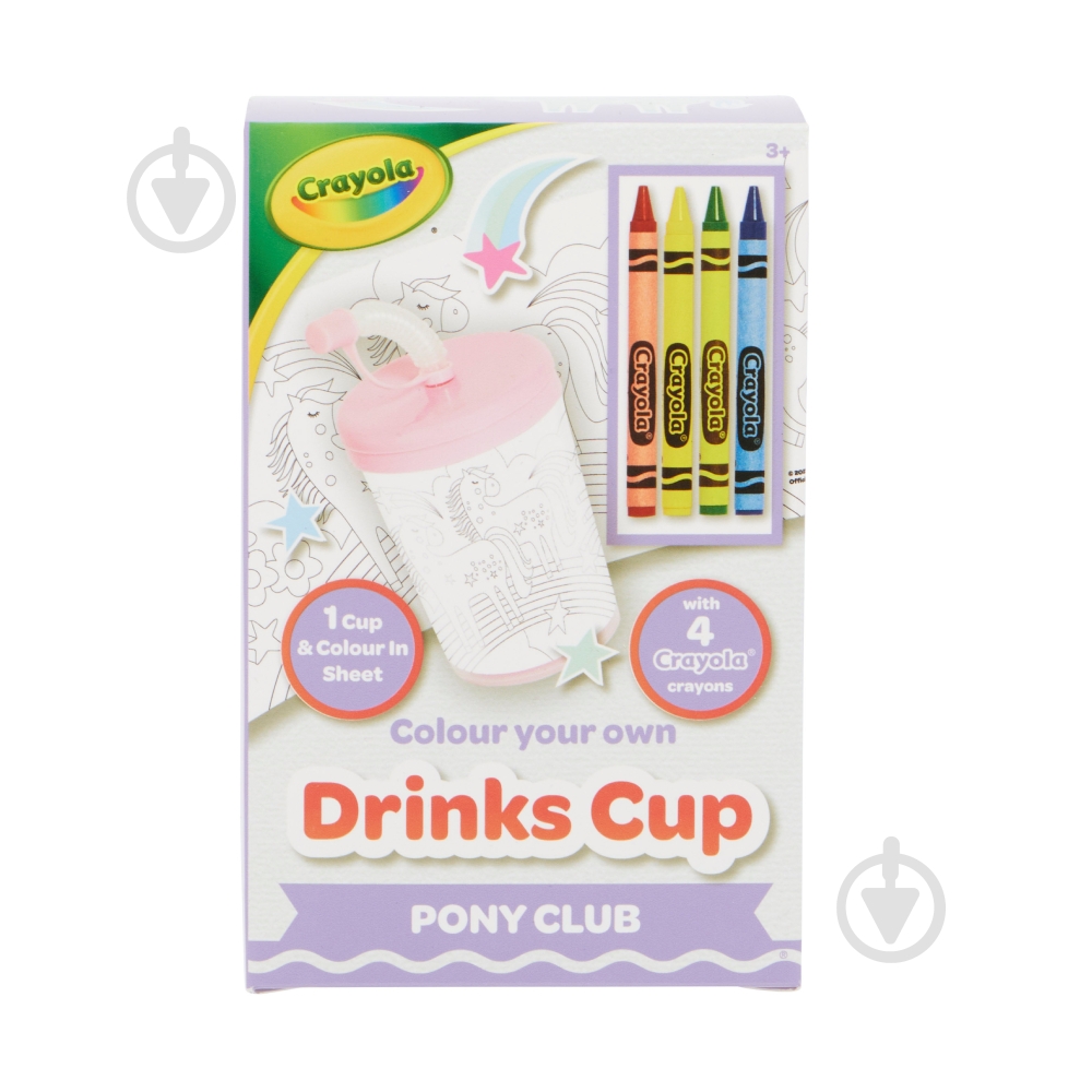 Стаканчик-раскраска Crayola Пони-клуб с карандашами 15765-B - фото 1