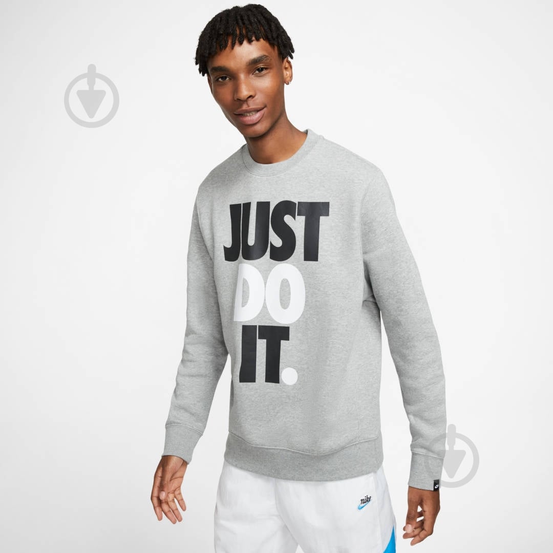 Свитшот Nike M NSW JDI CREW FLC HBR CK2239-063 р. L серый - фото 2