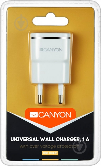 Сетевой адаптер Canyon 1USB 1A White - фото 4