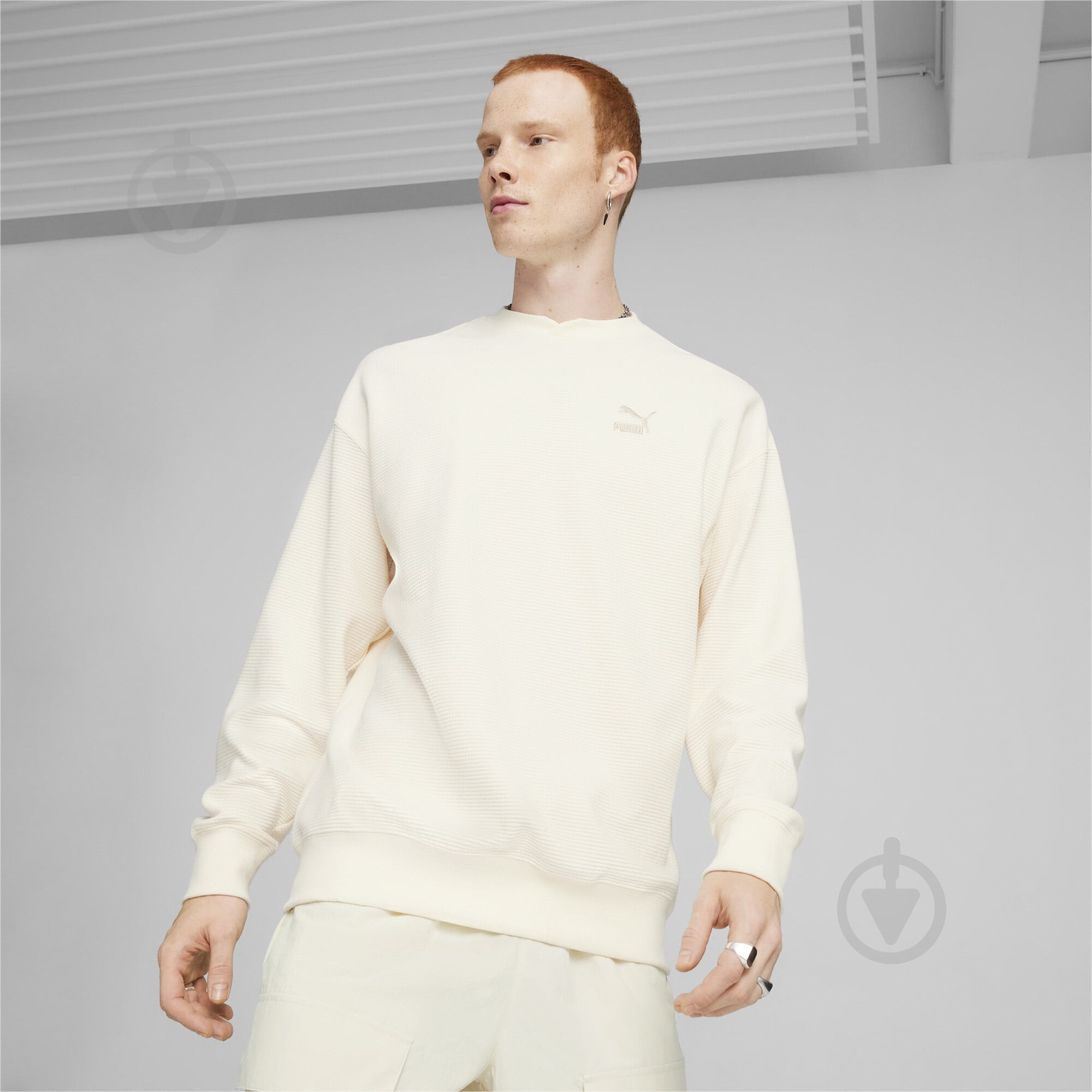 Свитшот Puma CLASSICS WAFFLE CREW 62425366 р.XL бежевый - фото 3 Свитшот Puma CLASSICS WAFFLE CREW 62425366 р.XL бежевый - фото 3