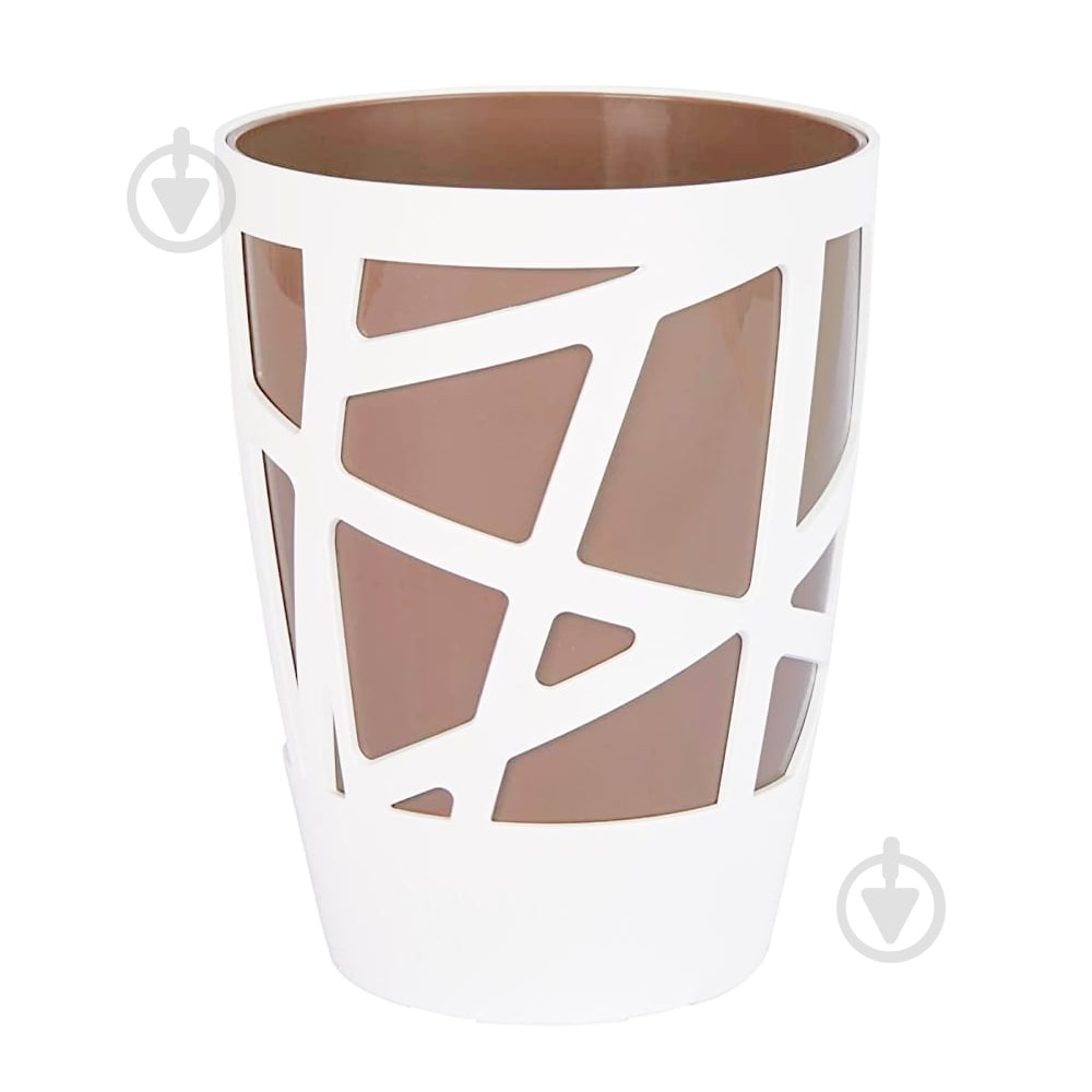 Вазон пластиковый Idel Curve High 13 см круглый 1,9 л коричневый/белый (730621) - фото 1 Вазон пластиковый Idel Curve High 13 см круглый 1,9 л коричневый/белый (730621) - фото 1