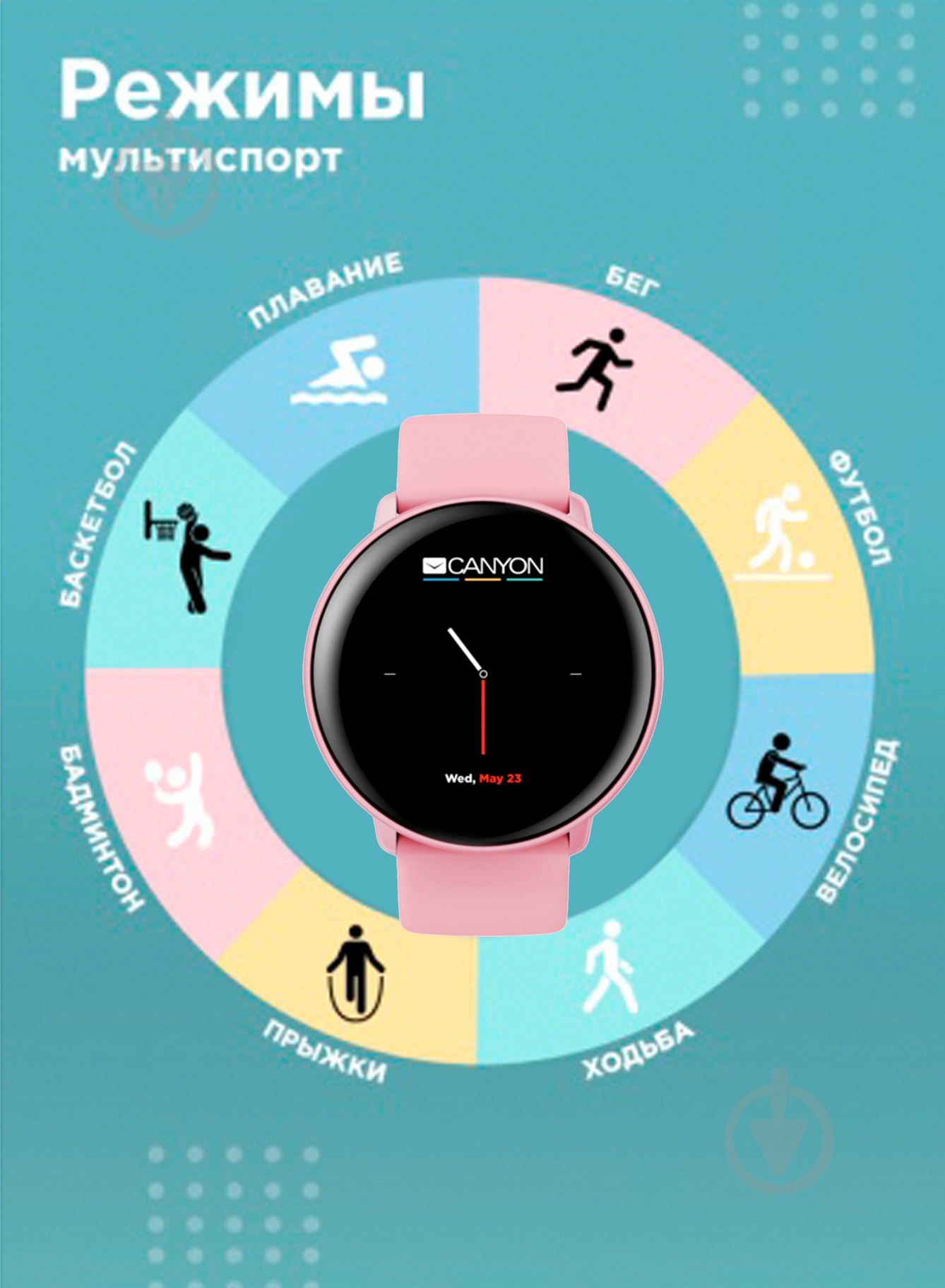 Смарт-часы Canyon Marzipan pink (CNS-SW75PP) - фото 4