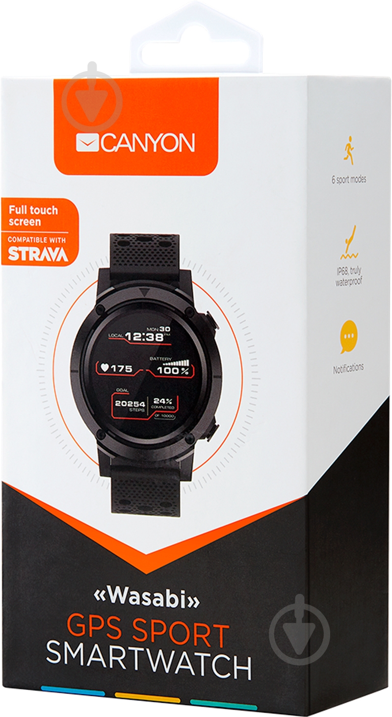 Смарт-часы Canyon Wasabi black (CNS-SW82BB) - фото 5 Смарт-часы Canyon Wasabi black (CNS-SW82BB) - фото 5