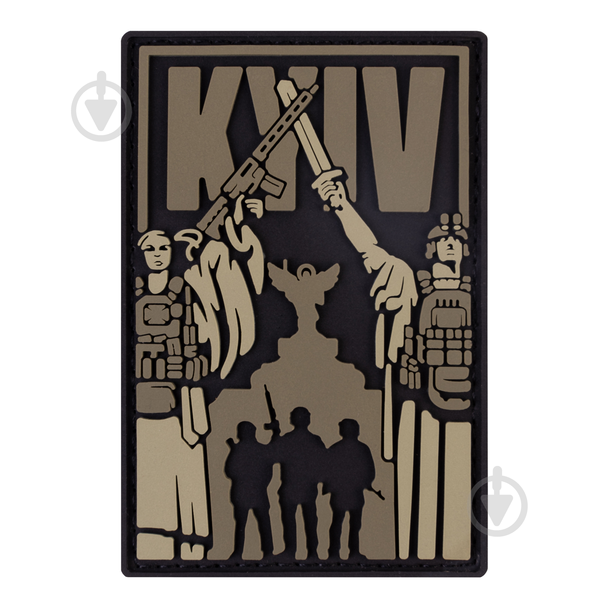 Патчі Brand Element ПВХ (шеврон) "Київ-Вільний" олива, 5,5*8,5см - фото 1
