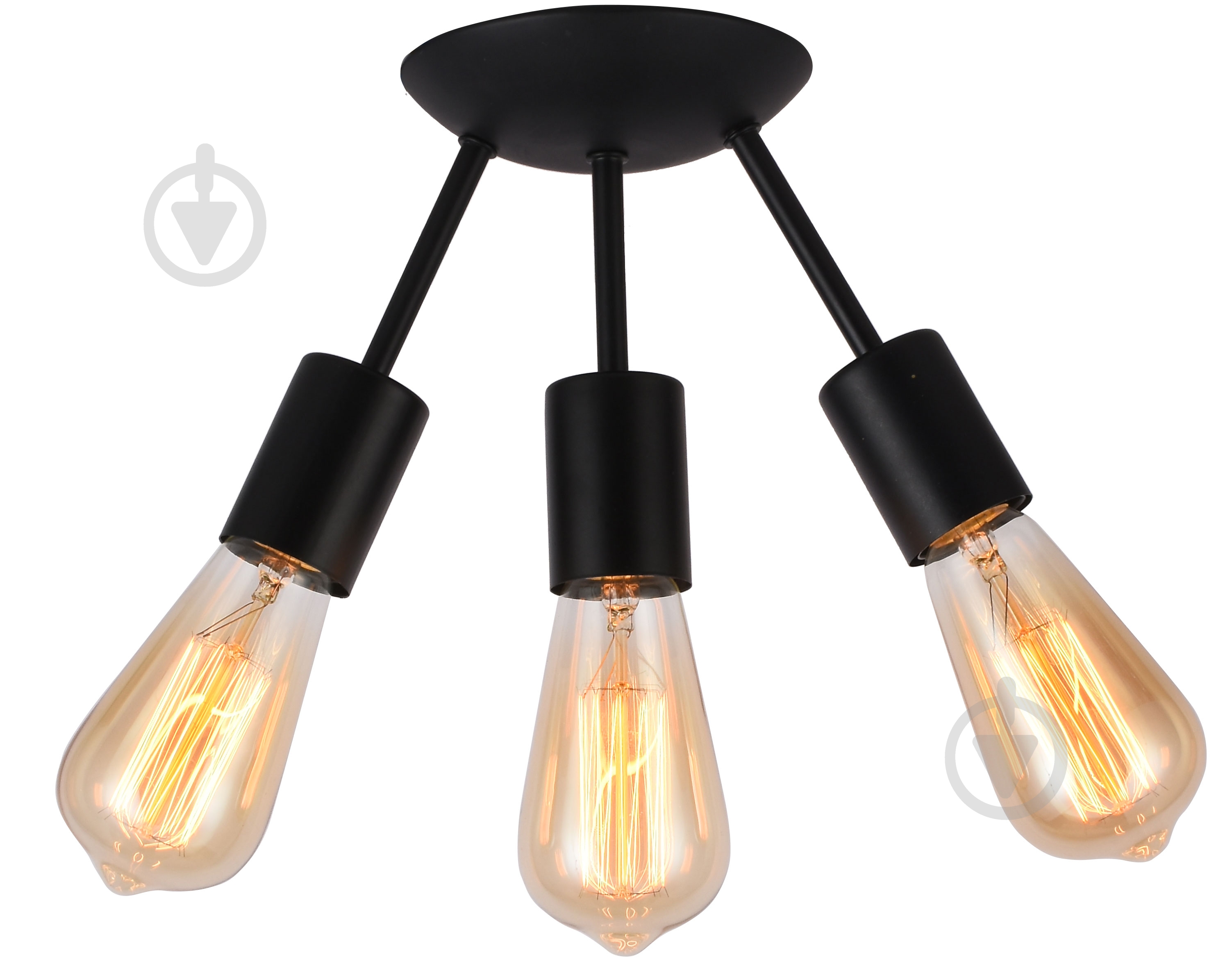 Люстра потолочная Accento lighting Corrida 3x40 Вт E27 черный - фото 1