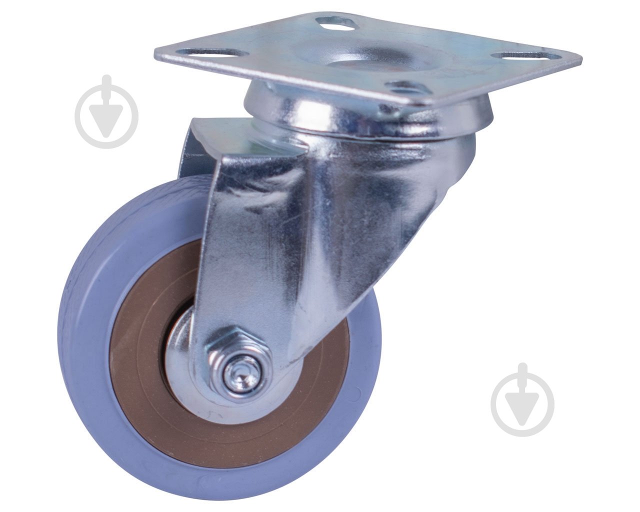 Колесо поворотное DC d 50 мм резиновое с площадкой - фото 1