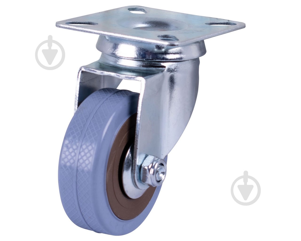 Колесо поворотное DC d 50 мм резиновое с площадкой - фото 2