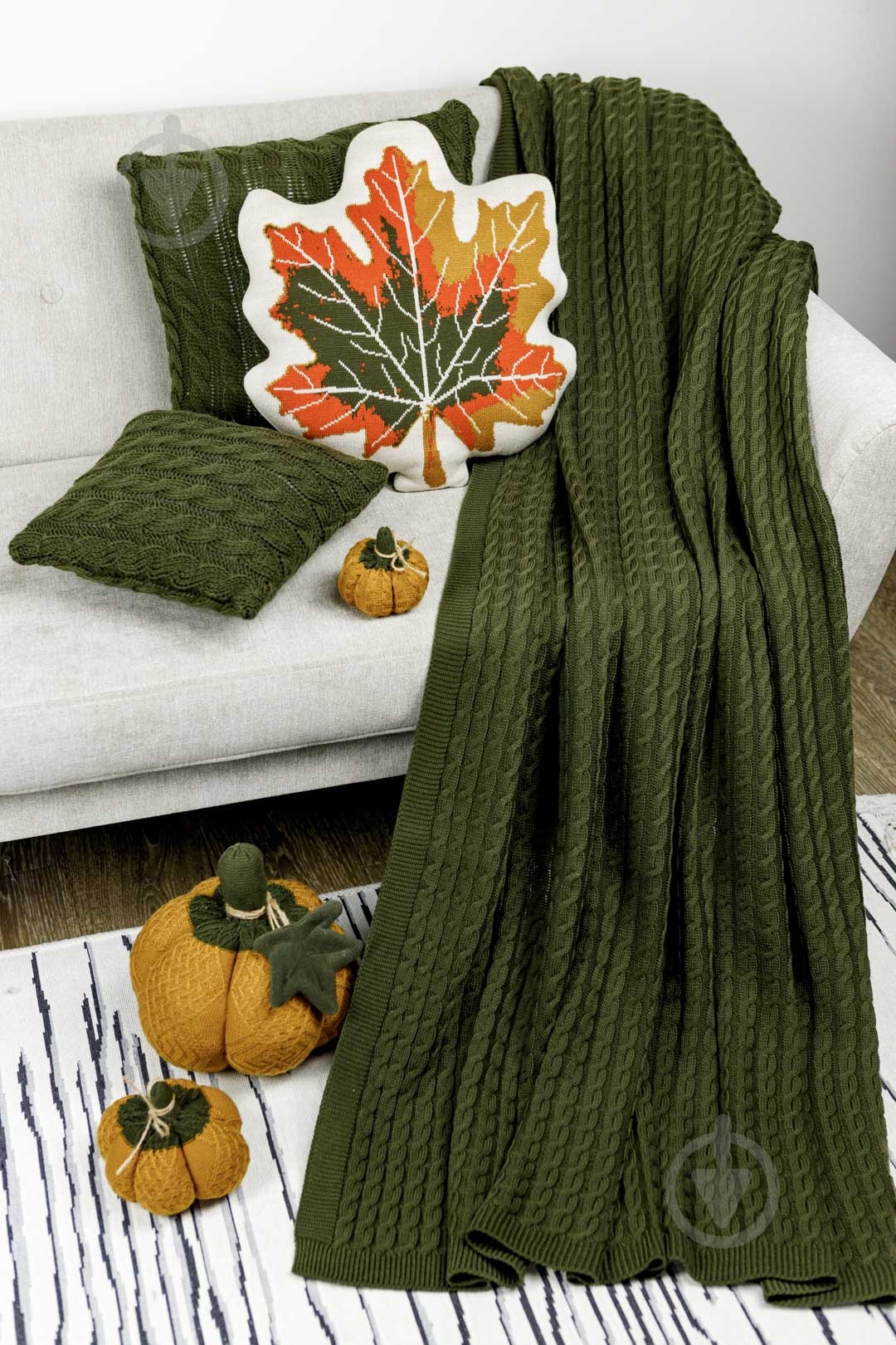 Плед Happy Fall Kosa Оливковый 130x170 см Прованс - фото 4