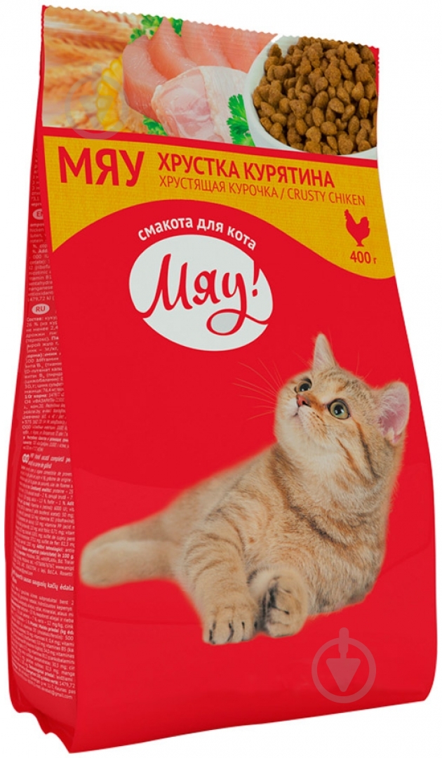 Корм Мяу с курицей 400 г - фото 1 Корм Мяу с курицей 400 г - фото 1