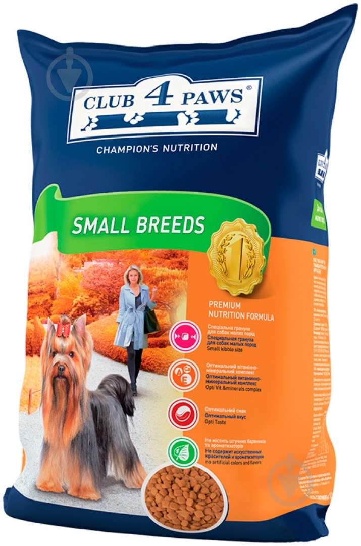 Корм для малых пород Club 4 Paws для малых пород 500 г (злаки, кукуруза, мясо, печень, рис) 500 г - фото 1