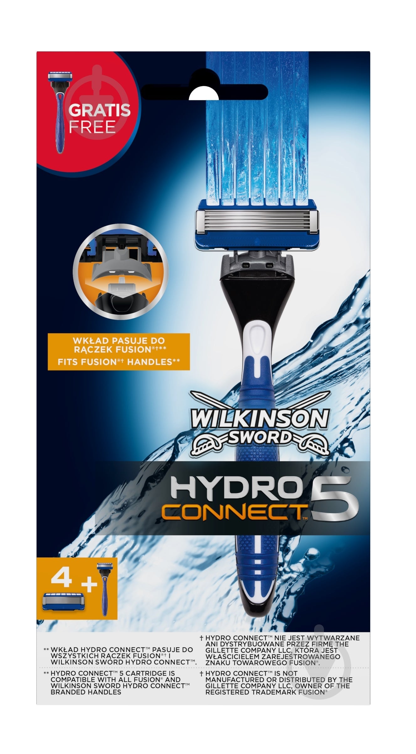 Станок для бритья WILKINSON SWORD HYDRO Hydro 5 Connect Clampack 1+5 5 шт. - фото 1