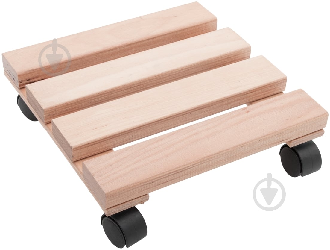 Підставка для рослин Бук квадратна 30х30x8 см дерево світле - фото 1