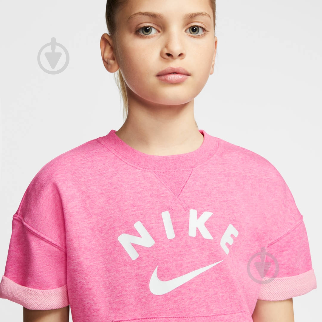 Футболка Nike G NSW CREW FLC FB CK2775-693 р.L розовый - фото 4