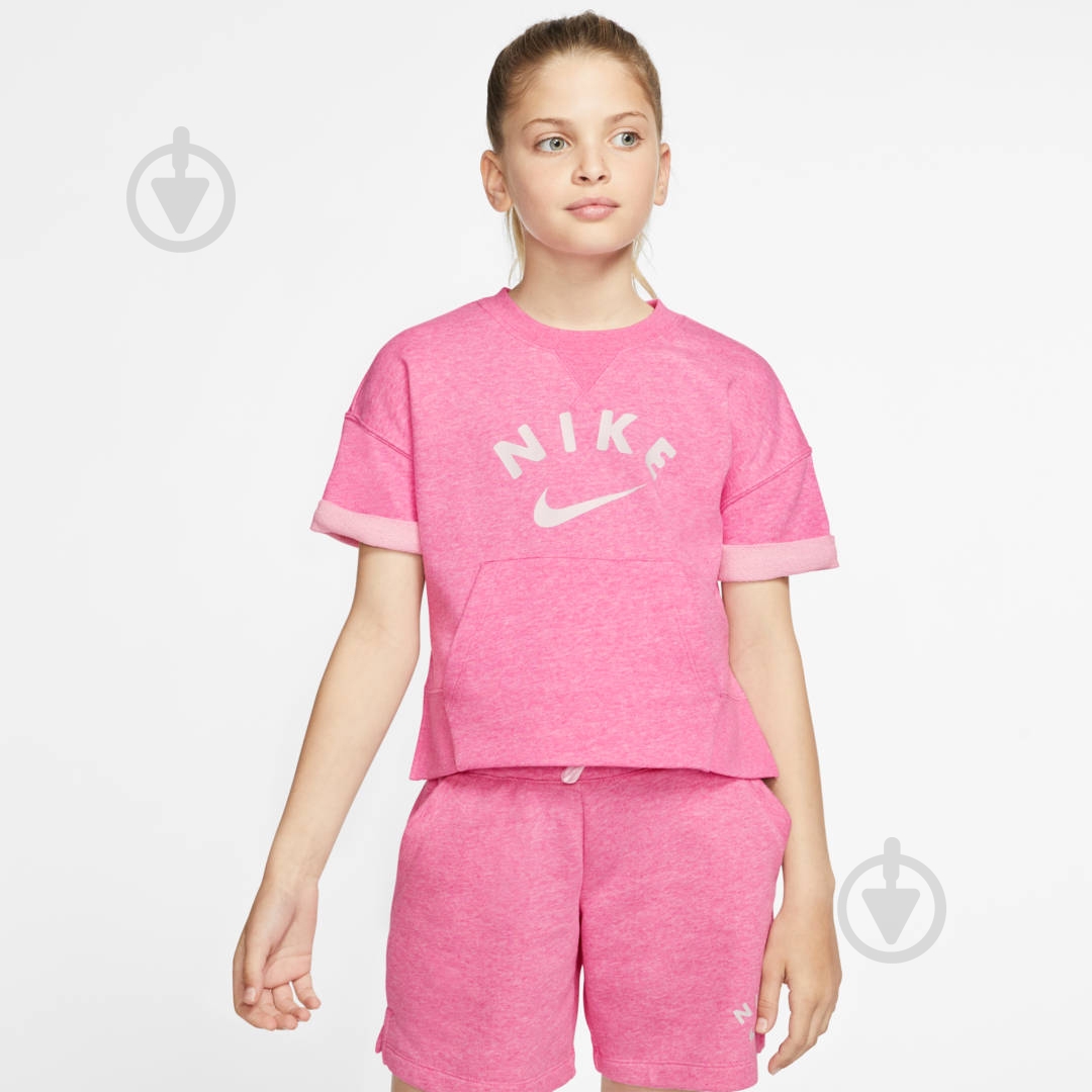 Футболка Nike G NSW CREW FLC FB CK2775-693 р.M розовый - фото 2