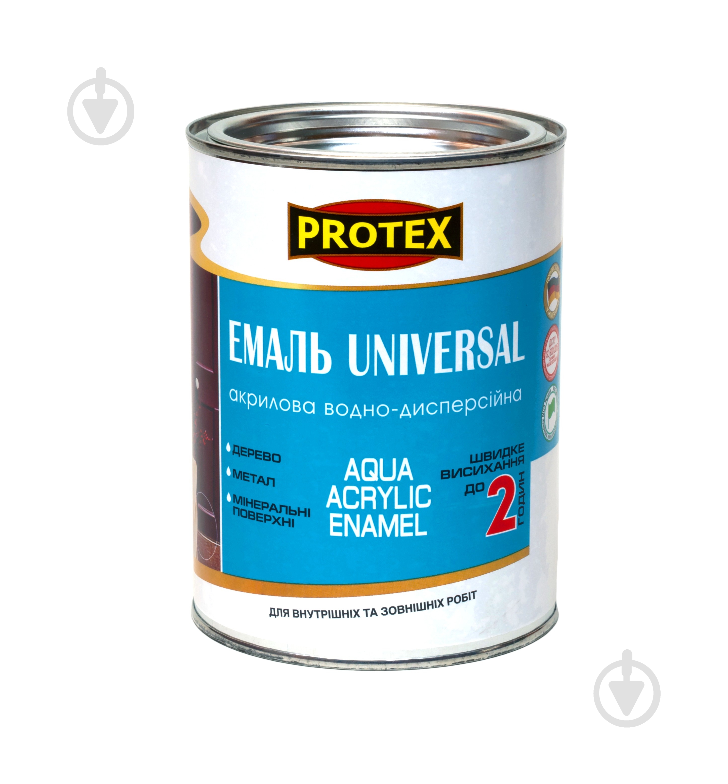 Емаль акрилова Protex Universal білий напівмат 2,5 л - фото 1 Емаль акрилова Protex Universal білий напівмат 2,5 л - фото 1