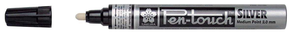 Маркер Sakura Pen-Touch середній MEDIUM 2.0 мм 41502 срібний - фото 2