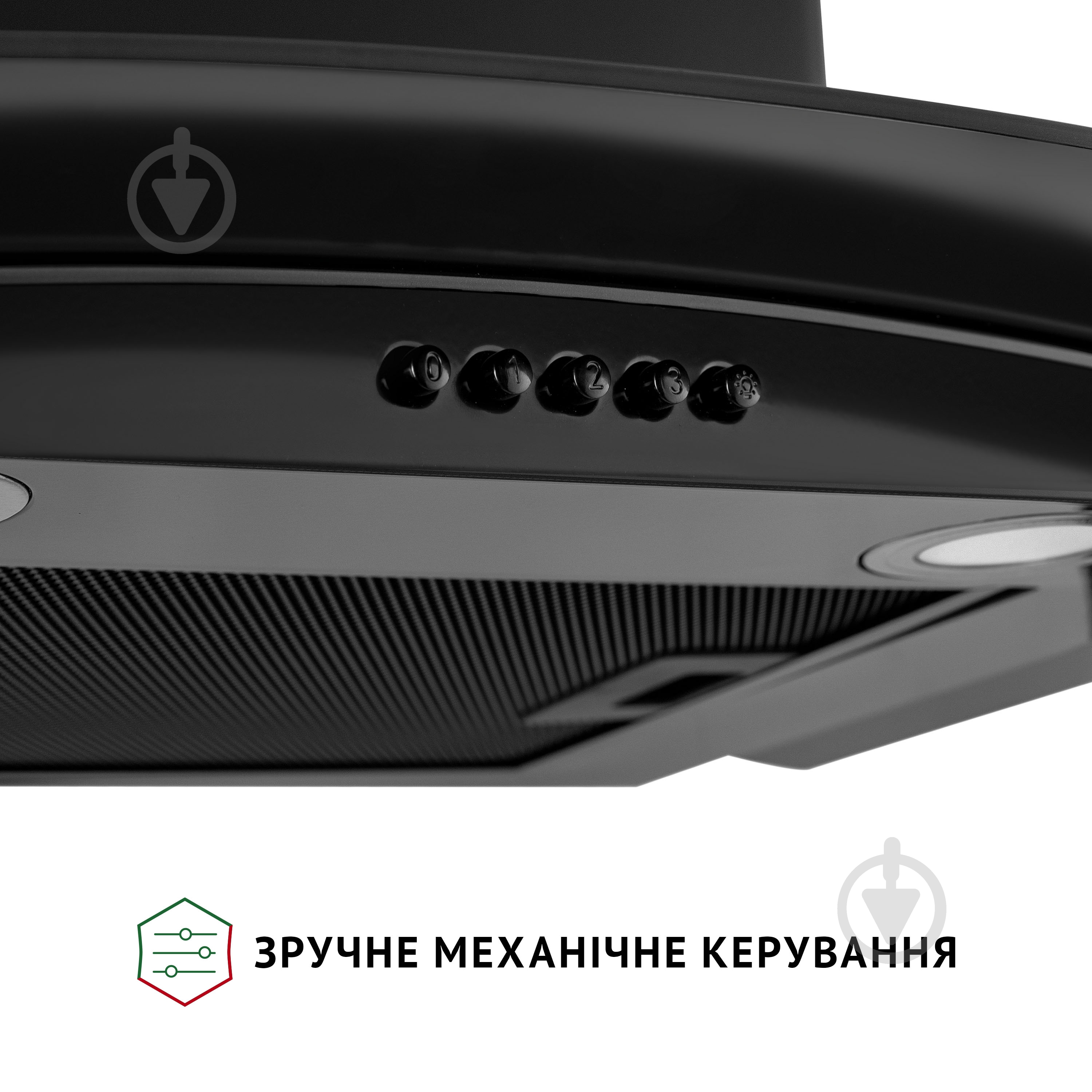 Витяжка Perfelli GRASSI 6HMB NERO Т-подібна декоративна зі склом — фото 6